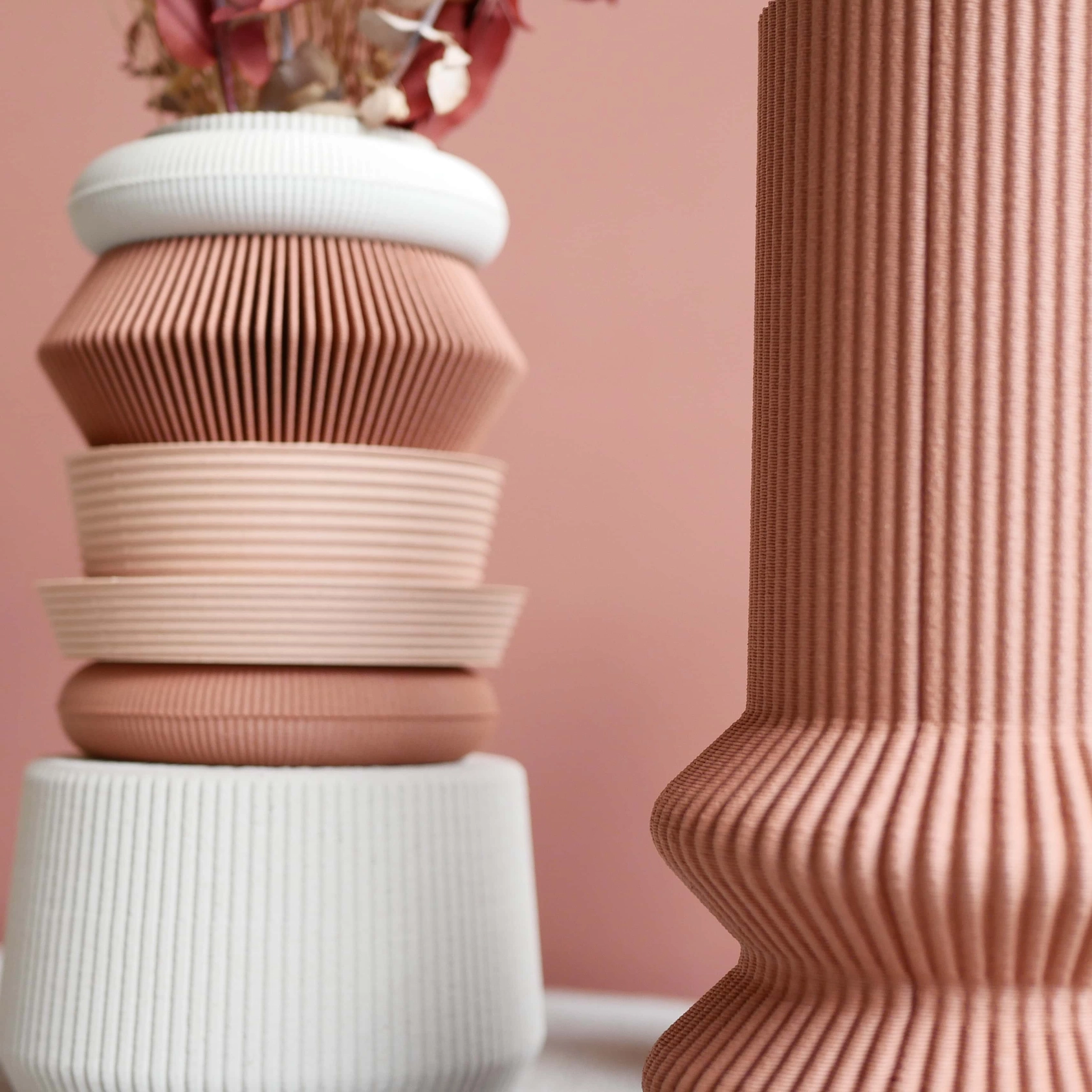 Minimum Design modulare, 7-teilige Vase AMA für frische Blumen und Kunstpflanzen
