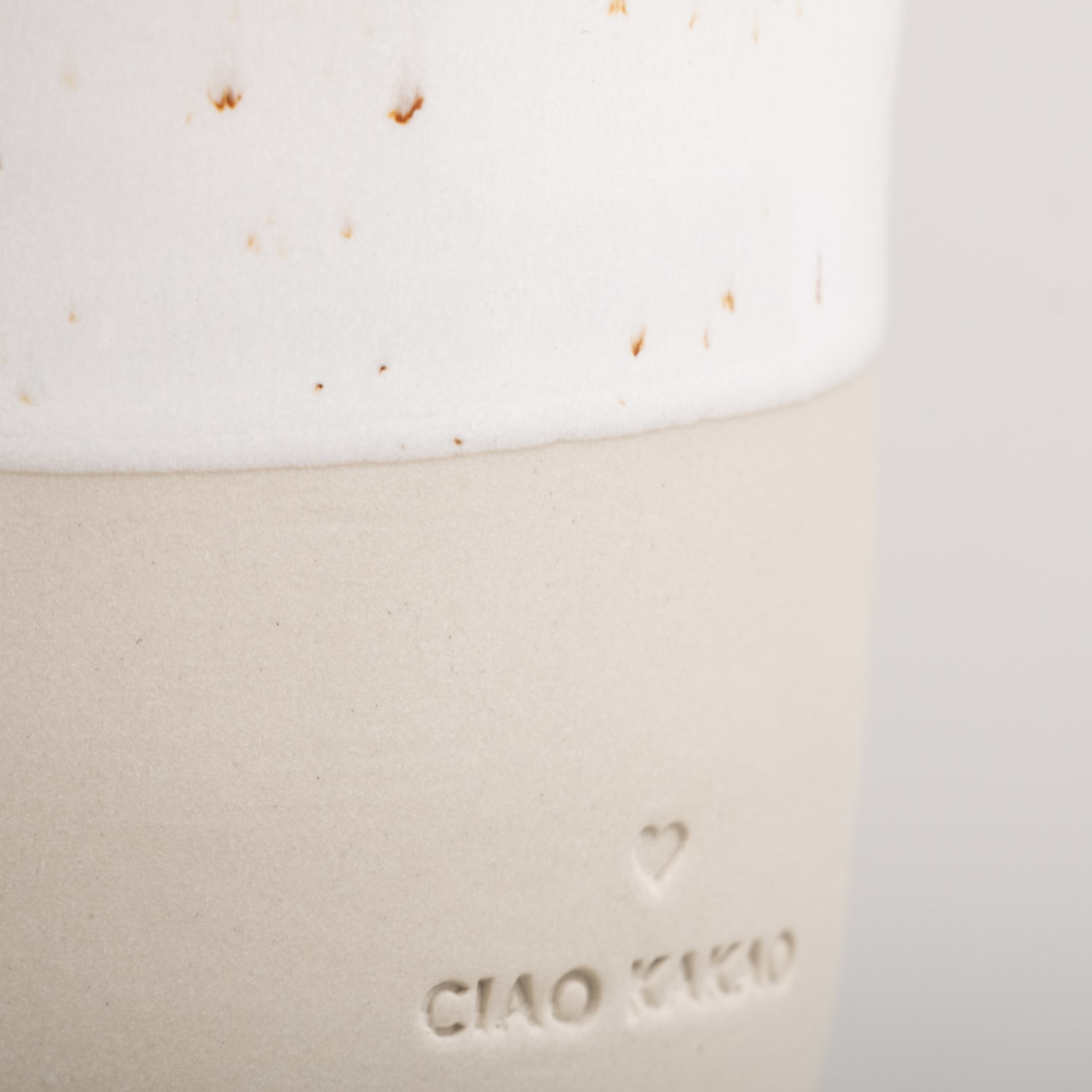 Eulenschnitt Steingut-Becher Ciao Kakao aus Portugal, für 320 ml