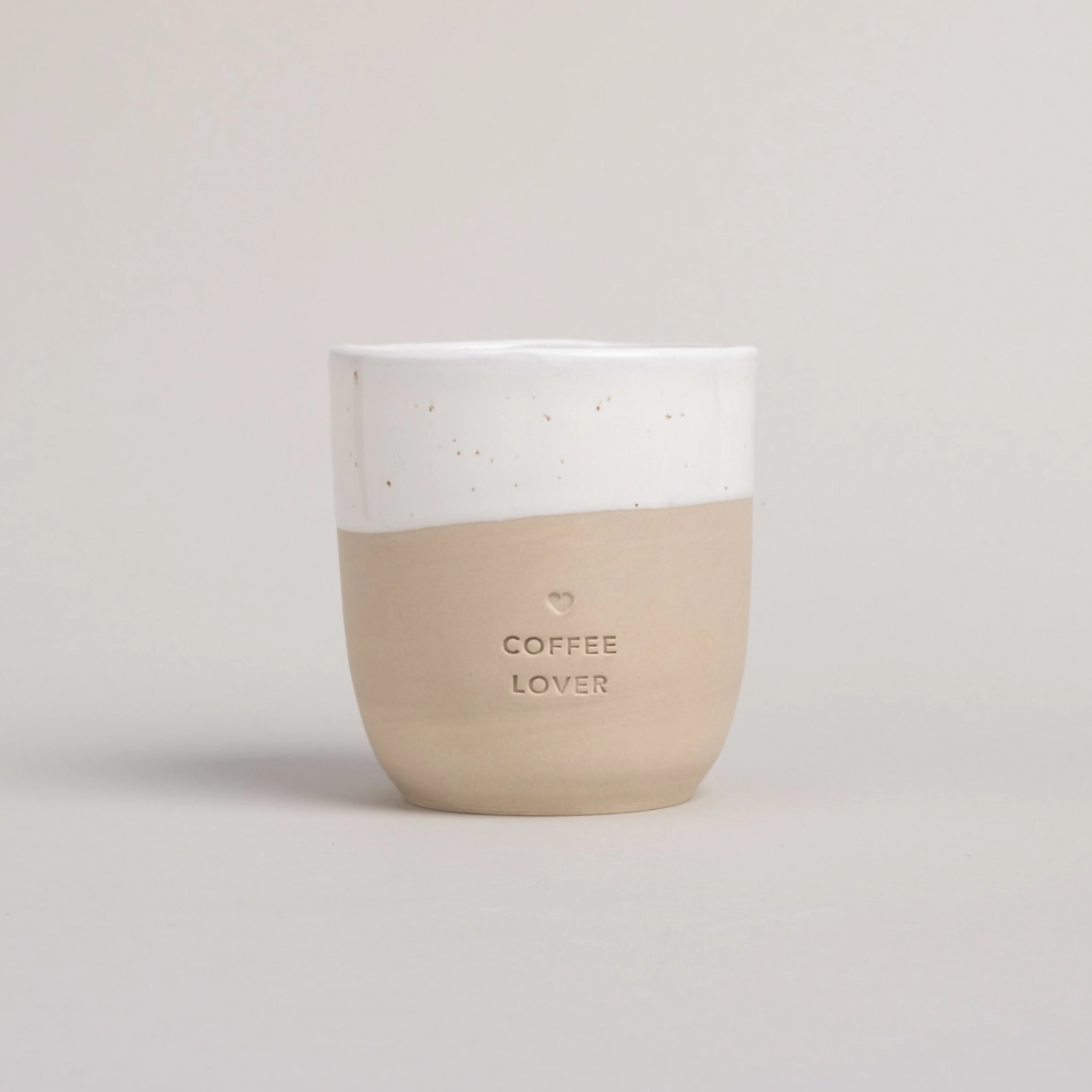 Eulenschnitt Kaffeebecher aus Steingut mit Aufschrift COFFEE LOVER für 320 ml