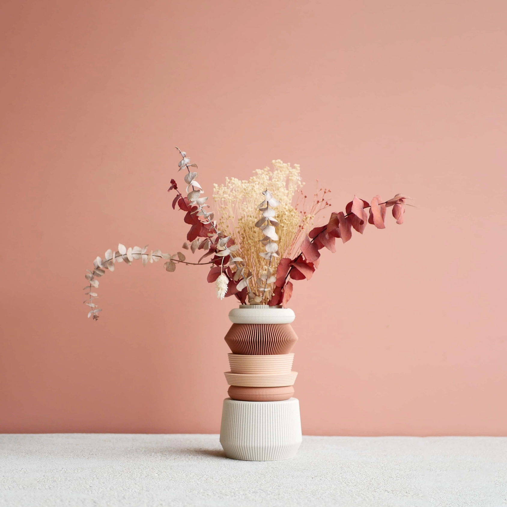 Minimum Design modulare, 7-teilige Vase AMA für frische Blumen und Kunstpflanzen