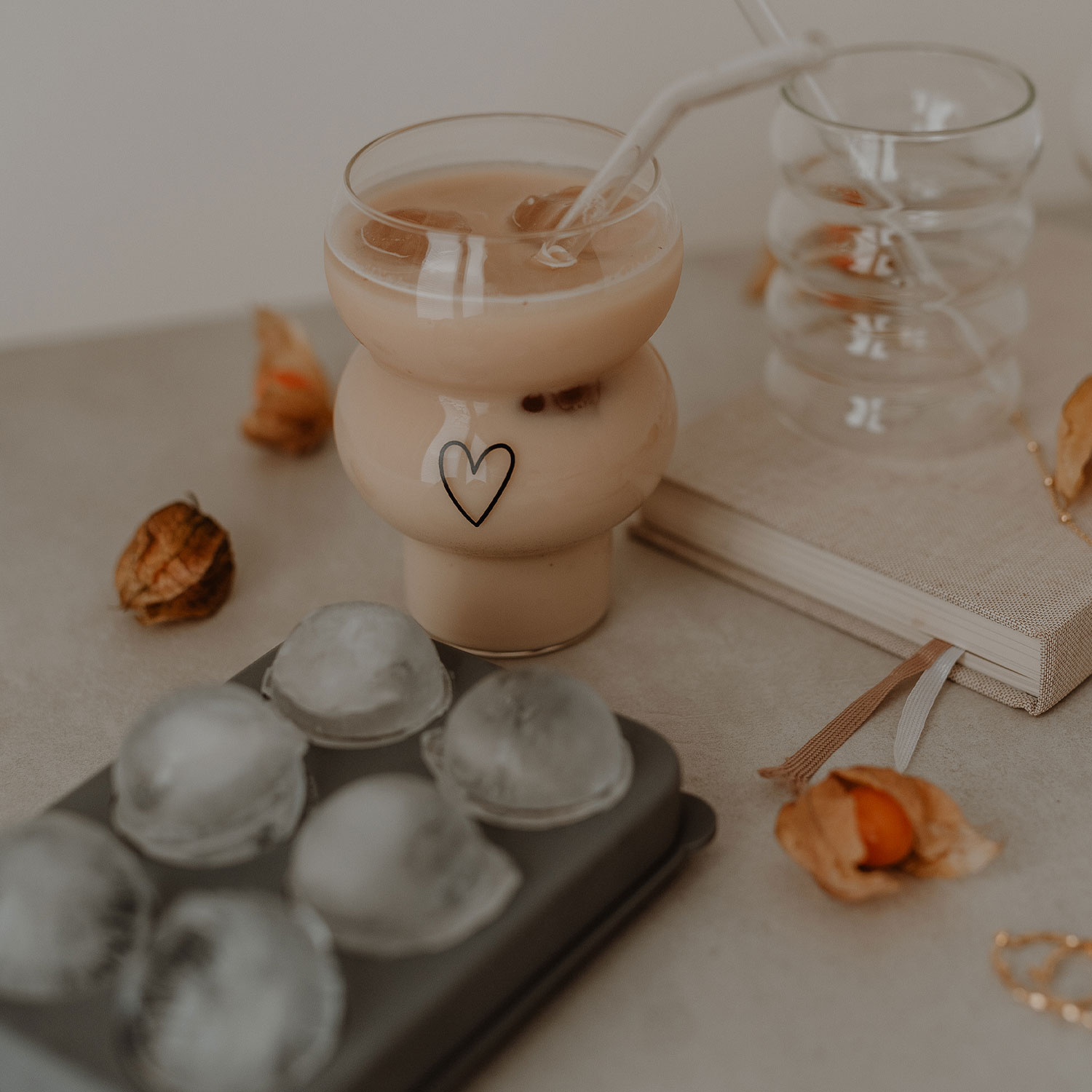 Eulenschnitt Bubble Glas mit vier Ringen, für Cocktails und kalte Getränke