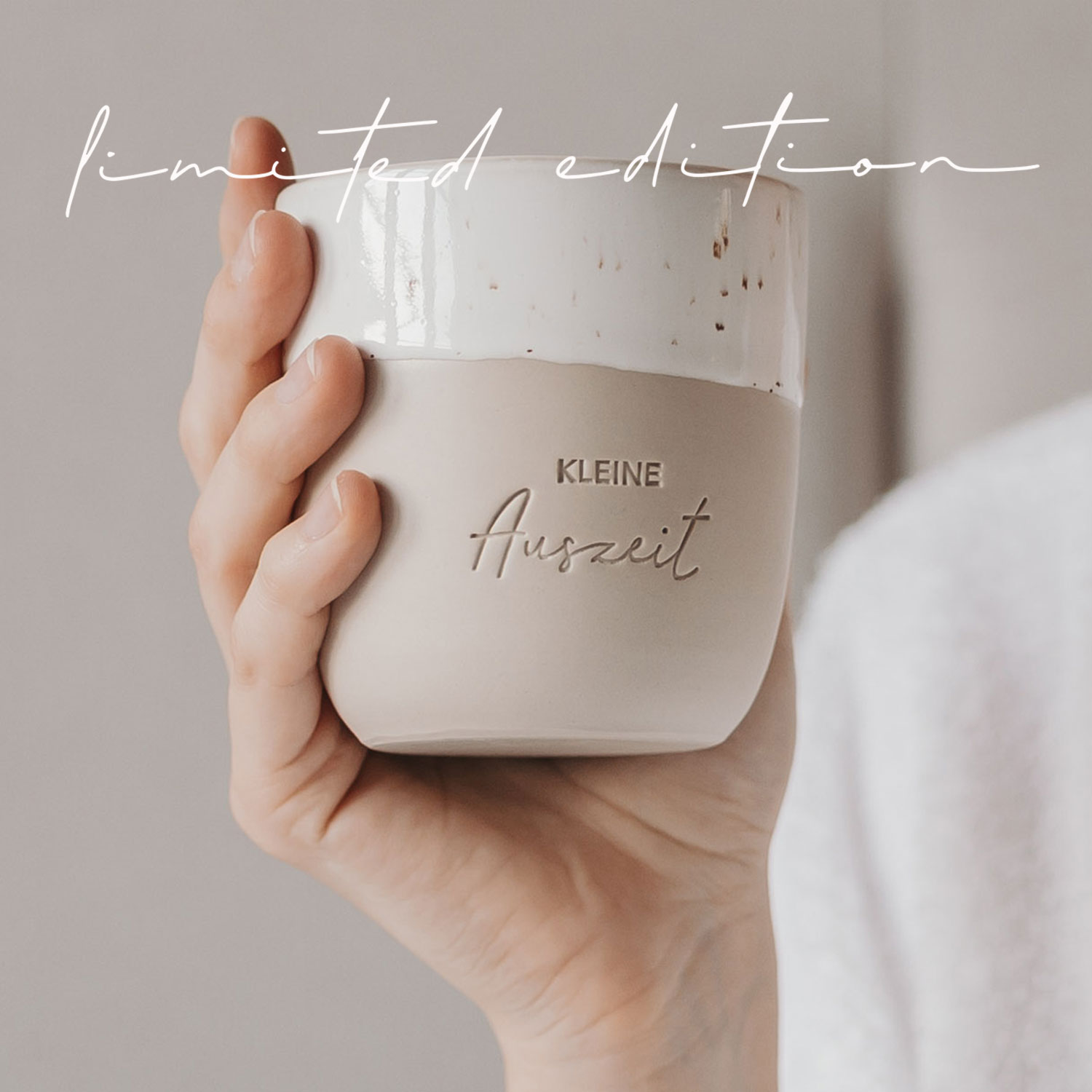 Eulenschnitt Kaffeebecher aus Steingut | Kleine Auszeit | LIMITED EDITION | Geburtstagsgeschenk