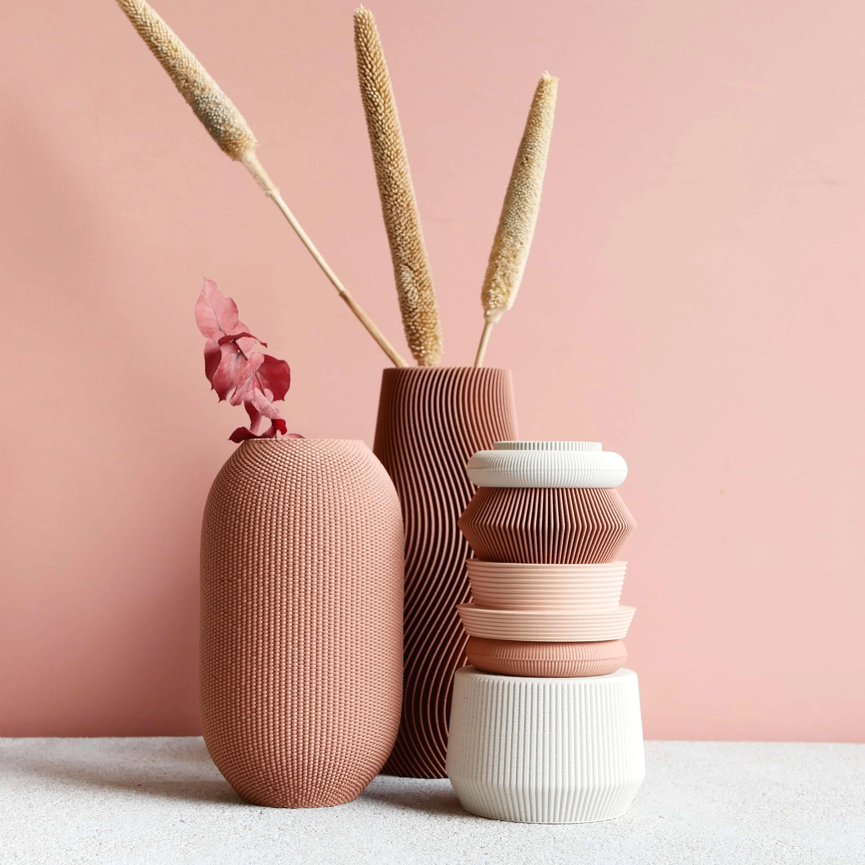 Minimum Design modulare, 7-teilige Vase AMA für frische Blumen und Kunstpflanzen