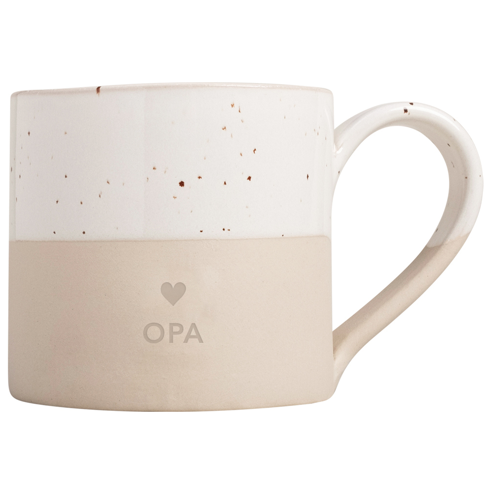 Eulenschnitt Tasse OPA aus Steingut mit Prägung, perfektes Geburtstagsgeschenk