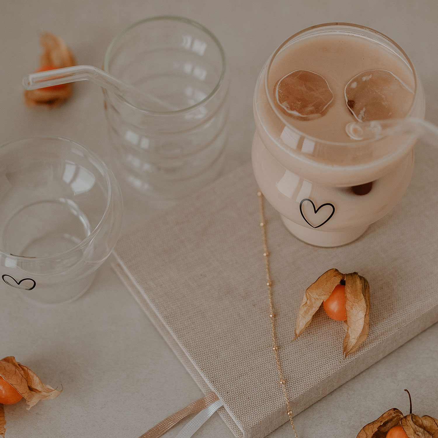 Eulenschnitt Bubble Glas mit vier Ringen, für Cocktails und kalte Getränke