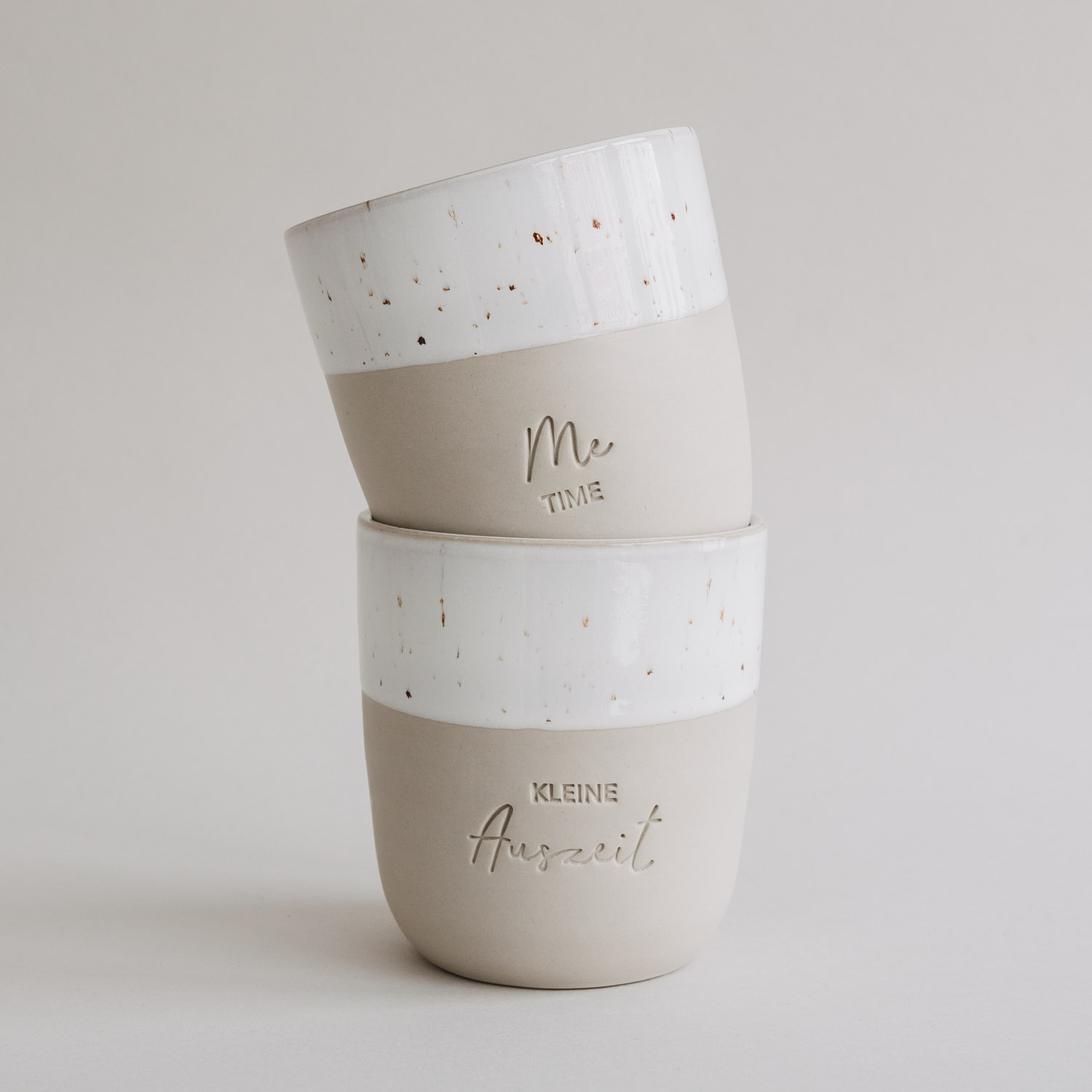 Eulenschnitt Kaffeebecher aus Steingut | Kleine Auszeit | LIMITED EDITION | Geburtstagsgeschenk